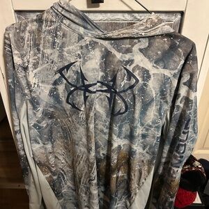 Under Armour Men's Blue and Gray Patterned Hoodie